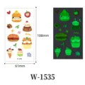 Cute cartoon children temporary tattoo stickers, waterproof glow in the dark dessert 108x61mm - W-1535