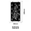 Stencil per tatuaggi all'henné in PVC, modello di pittura floreale per corpo, 96x186 mm - S-0315 / 96*186mm