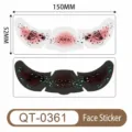 Halloween luminous face stickers waterproof skeleton rose temporary tattoos party makeup decal 150x52mm - QT-0361 Glow-in-the-Dark Style / 150*52mm