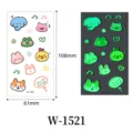 Adorables autocollants de tatouage temporaire lumineux pour enfants, autocollants étanches. - Motif Animal Mignon (W-1521)