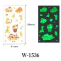 Kids glow in the dark cartoon dessert waterproof temporary tattoo sticker sheet 61x108mm - W-1536