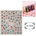 Pegatinas de uñas de Navidad en relieve 5D lindo Papá Noel reno calcomanías DIY - 5D-0090