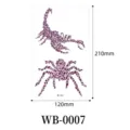 Pegatina de tatuaje temporal con brillo impermeable escorpión araña leopardo fiesta 1pz - WB-0007 / 120x210 mm