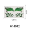 Green leopard print temporary face tattoo stickers, waterproof eye makeup party stickers 120x68mm - W-1912 / 68x120mm