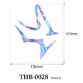 Pegatina de tatuaje holográfico láser diseño de alas abstractas arte corporal tatuaje temporal - THB-0028