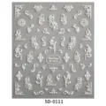 5D embossed white nail art stickers vintage baroque relief decals for DIY phone case decor - 5D-0111
