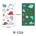 Stickers de tatouage temporaire lumineux animaux marins mignons pour enfants imperméables. - Motif Animal Marin (W-1524)
