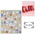 5D embossed cute rabbit nail stickers DIY cartoon new year art decorations for women girls - 5D-0092