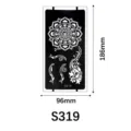 Stencil per tatuaggi all'henné in PVC con motivo floreale mandala per pittura del corpo 186x96mm - S-0319 / 96*186mm
