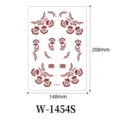 Waterproof red brown lace henna temporary tattoo sticker for hand and foot design sku - W-1454S
