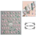 5D embossed calla lily nail art stickers pink floral DIY manicure decals for women girls - 5D-0093