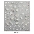 5D embossed nail art stickers, vintage baroque scroll lace decals for DIY phone case decoration. - 5D-0112