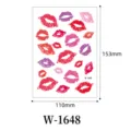 Pegatina de tatuaje temporal impermeable con estampado de labios para maquillaje de fiesta. - Patrón de Estampado de Labios (W-1648)