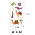 Waterproof cartoon temporary tattoo sticker for kids party, cute desert theme design. - W-1712 (Set of 12 Sheets)