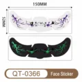 Halloween face temporary tattoo glow in the dark waterproof cartoon party makeup sticker 150x52mm - QT-0366 Glow-in-the-Dark Style / 150*52mm