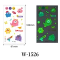 Autocollants de tatouage temporaire lumineux de dessin animé pour enfants étanches 61x108mm - Motif Petit Monstre (W-1526)
