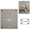 5D embossed angel and rose nail stickers, cute relief DIY decals for nail art design. - 5D-0094