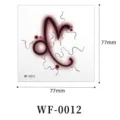 Gothic temporary tattoo sticker waterproof dark zodiac symbol gradient body art 77x77mm - Pisces (WF-0012)