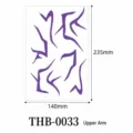 Purple abstract line tattoo sticker for upper arm, stylish body art accessory, 140x235mm - THB-0033