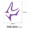 Purple demon tattoo sticker temporary body art transfer sticker for men and women chest design. - THB-0034