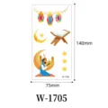 Pegatina de tatuaje temporal de Ramadán de dibujos animados impermeable 75x140mm - W-1705 (Juego de 12 hojas)