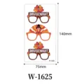 Adhesivo de tatuaje temporal impermeable de gafas de pavo para Thanksgiving, 75x140mm - W-1625 / 75*140 mm (Hoja suelta)