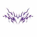 Purple Gothic Punk Style Temporary Tattoo Sticker Demon Hunter Body Art Size 210x297mm - THB-0036
