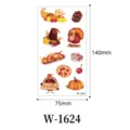 Pegatinas de tatuaje temporal de Acción de Gracias impermeables con pavo para niños. - W-1624 / 75*140 mm (Hoja suelta)