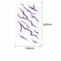 Purple anime temporary tattoo sticker, abstract scar design body art for cosplay parties. - THB-0038