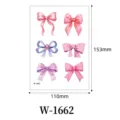 Waterproof temporary tattoo sticker featuring cute watercolor bows, 110x153mm sheet size. - Bow Pattern (W-1662)