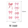 Pink bow temporary tattoo sticker waterproof body art makeup design for women and girls style - Bow Pattern (W-1660)