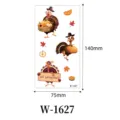 Hoja de tatuajes temporales de Acción de Gracias impermeables simpáticos pavo calabaza 75x140mm - W-1627 / 75*140 mm (Hoja suelta)