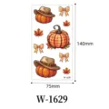 Waterproof Thanksgiving cartoon pumpkin temporary tattoo sticker sheet for children party use - W-1629 / 75*140mm (Bare Sheet)