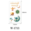 Ramadan Kareem temporary tattoo stickers for kids waterproof festival party body art decor - W-1713 (Set of 12 Sheets)
