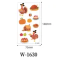 Thanksgiving kids temporary tattoo stickers waterproof cartoon turkey pumpkin party. - W-1630 / 75*140mm (Bare Sheet)