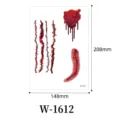 Halloween horror scar temporary tattoo sticker waterproof bloody wound makeup party - W-1612
