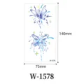 Blue butterfly temporary tattoo sticker 75x140mm waterproof aesthetic body art design. - W-1578