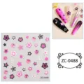 5D jelly soft gel nail art stickers cute star graffiti self-adhesive manicure decal sheet - ZC-0488