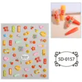 Pegatinas de arte de unas en relieve 5D bonitos adhesivos de dibujos animados para manicura DIY - 85*100mm (Hoja suelta) / 5D-0157