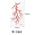 Halloween red vein temporary face tattoo sticker gothic waterproof body art 140x75mm - W-1564
