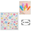 5D stereo jelly resin nail art stickers cute cartoon colorful DIY adhesive decals - ZC-0489