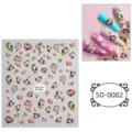 5D embossed nail art stickers, cute angel and rose floral design for DIY manicure and phone decor. - 5D-0082