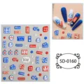 Pegatinas de unas en relieve 3D con dibujos animados impermeables emojis lindos hoja - 85*100mm (Hoja suelta) / 5D-0160