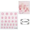 5D cute pink star jelly nail stickers, self-adhesive relief nail art decal for DIY decor. - ZC-0490