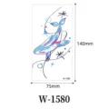 Waterproof temporary tattoo sticker featuring cute whale and star design, colorful body art. - W-1580