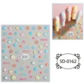 Pegatinas de uñas florales bonitas en relieve 5D, calcomanías de flores DIY coloridas. - 85*100mm (Hoja suelta) / 5D-0162
