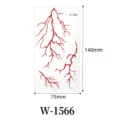 Waterproof Halloween red vein temporary tattoo sticker gothic face body art decor 140x75mm - W-1566