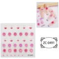 5D cute pink heart jelly nail stickers embossed DIY handmade art decals charms for girls - ZC-0491