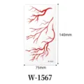 Halloween red blood vessel temporary tattoo sticker waterproof gothic face decor 75x140mm - W-1567