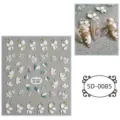 5D embossed floral nail sticker decal, exquisite relief design for DIY nail art decoration. - 5D-0085